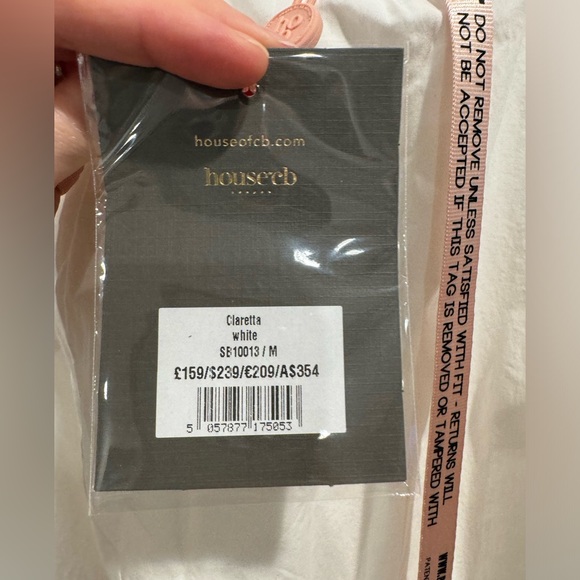 NWT House of CB Claretta white pleated cotton mini dress - Picture 6 of 10